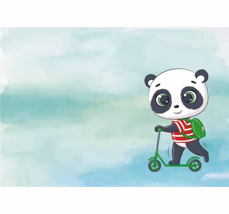 Children room roller blind panda italian t-shirt - TenStickers