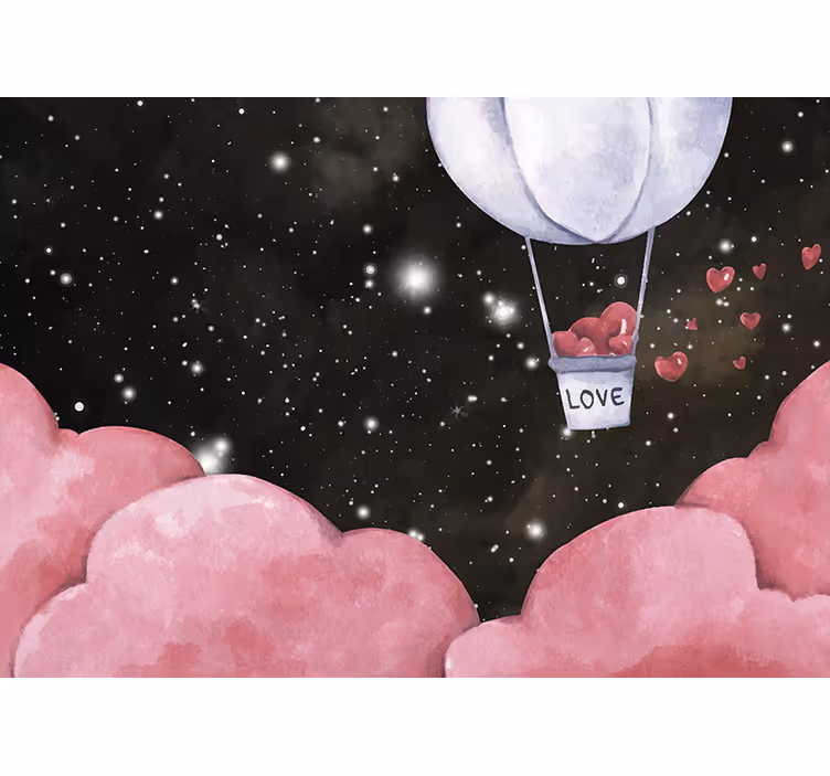Children room roller blind with romantic balloons - TenStickers