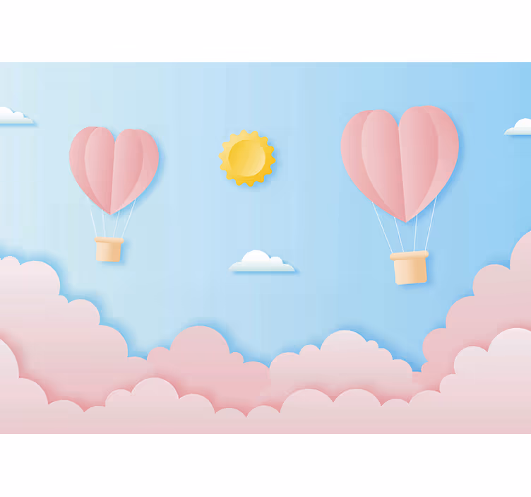 Children room roller blind paper cut balloon design - TenStickers