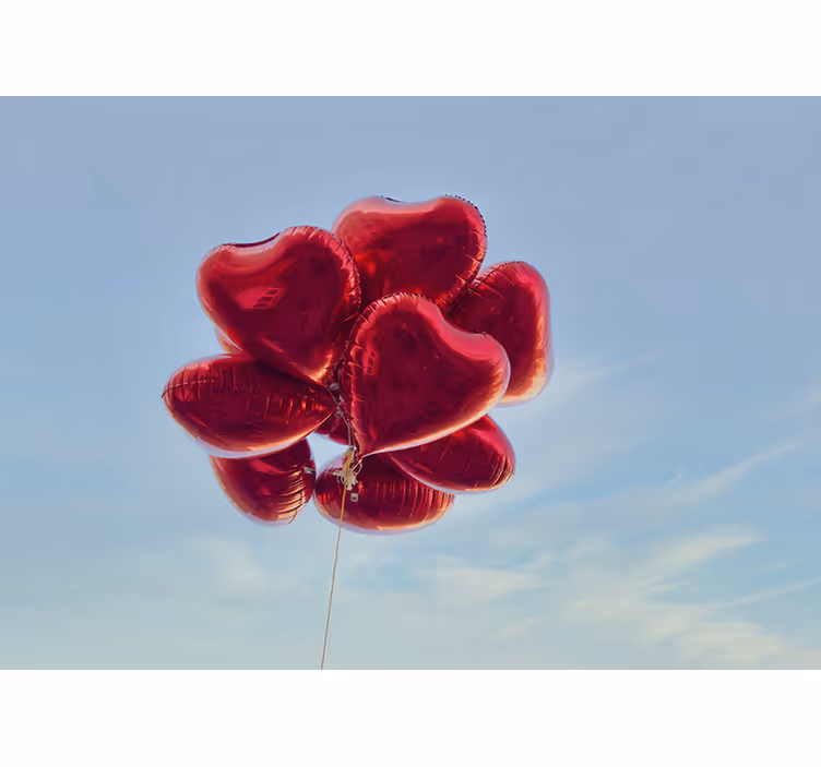 Children room roller blind red heart balloon vintage - TenStickers