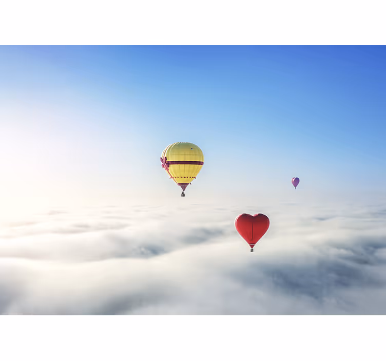 Children room roller blind heart-shaped balloon sky - TenStickers