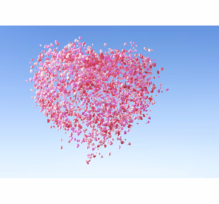 Children room roller blind big love heart balloons - TenStickers