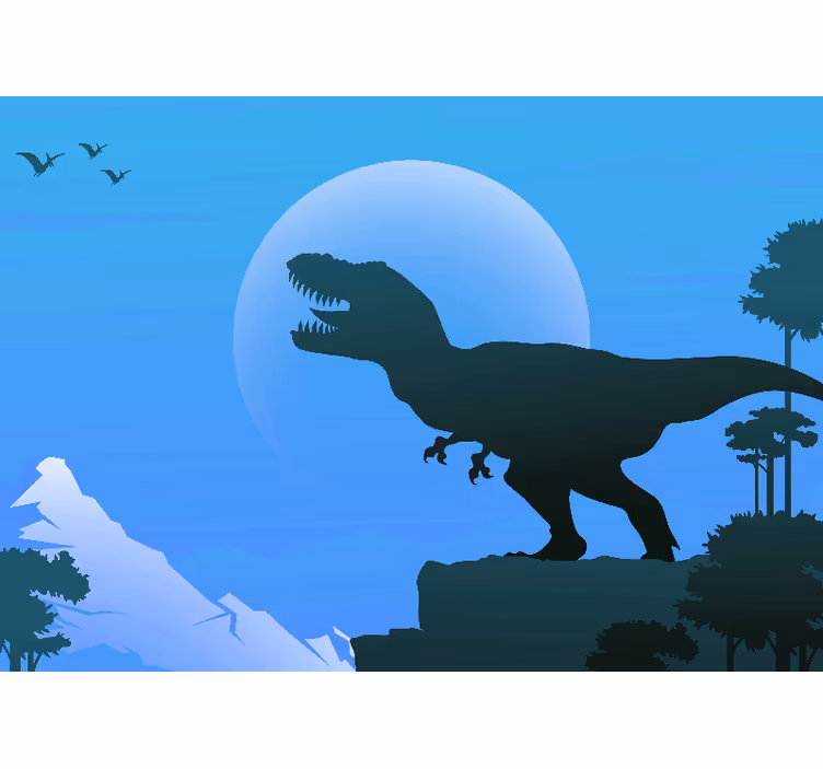 Children room roller blind angry t-rex roar - TenStickers