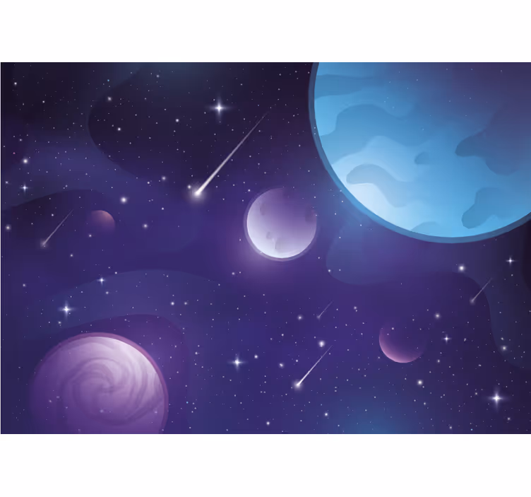 Children room roller blind starry night adventure - TenStickers
