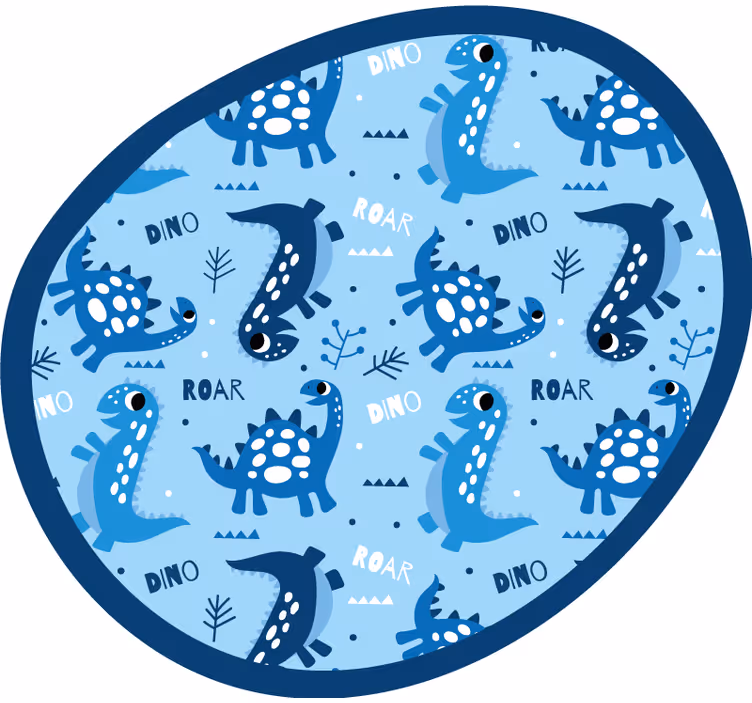 Children room roller blind with blue dinosaur design - TenStickers