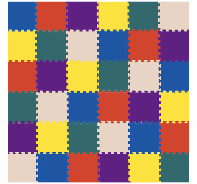 Colourful squares children room roller blind - TenStickers