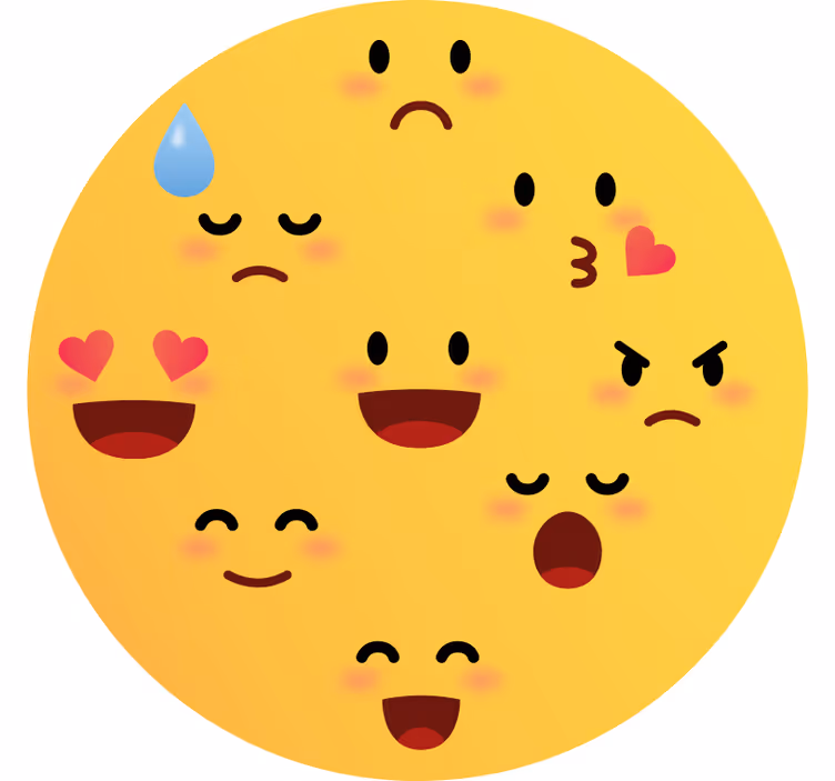 Children room roller blind happy emoji faces - TenStickers