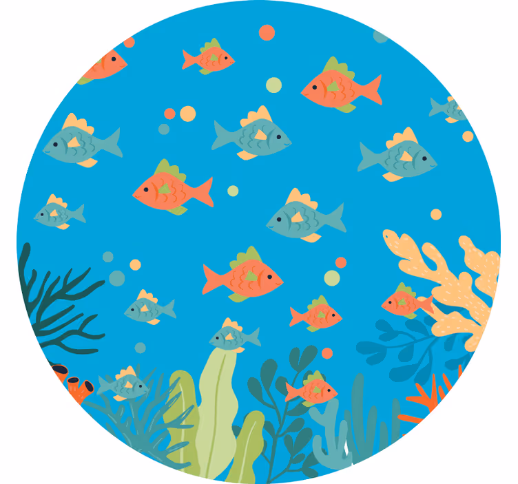 Children room roller blind colorful coral circle - TenStickers