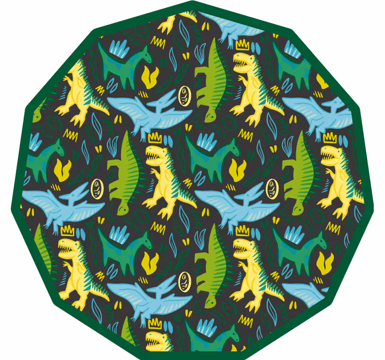 Children room roller blind green dinosaur print - TenStickers