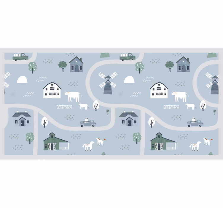 Children room roller blind city streets - TenStickers