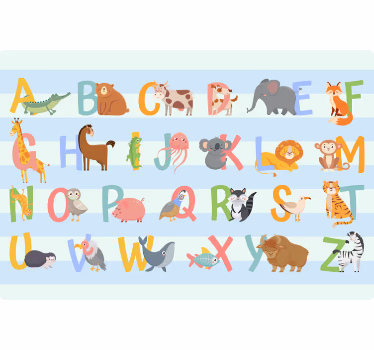 Children room roller blind alphabet and numbers - TenStickers
