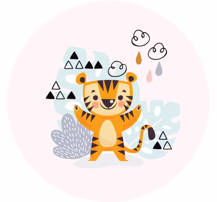 Children room roller blind tiger drawing - TenStickers