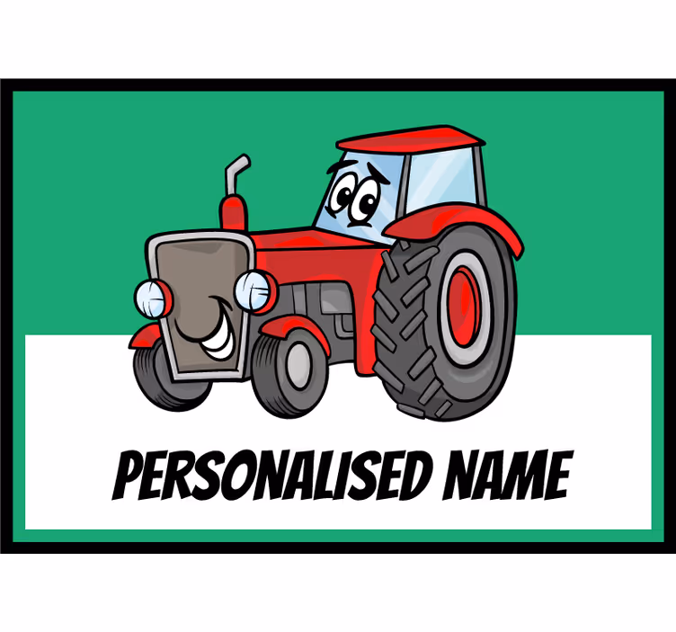 Children room roller blind personalised red tractor - TenStickers