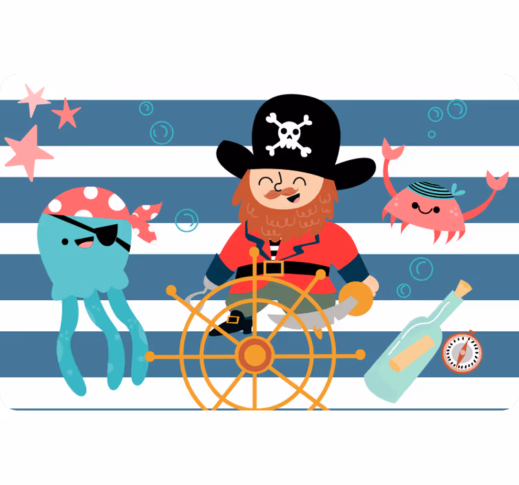 Children room roller blind pirate treasure map for kids - TenStickers