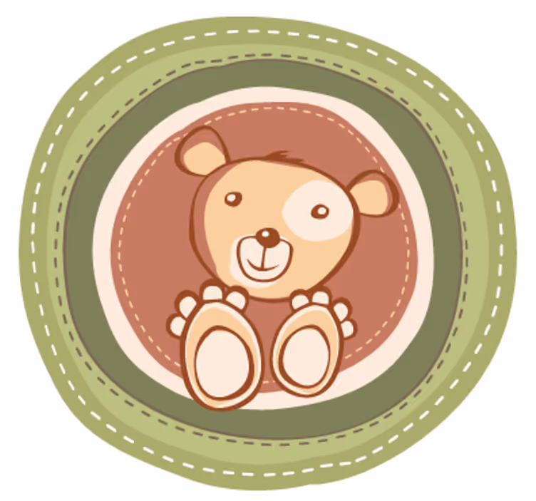 Children room roller blind bear in circle decal - TenStickers