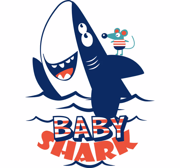 Children room roller blind baby shark design - TenStickers