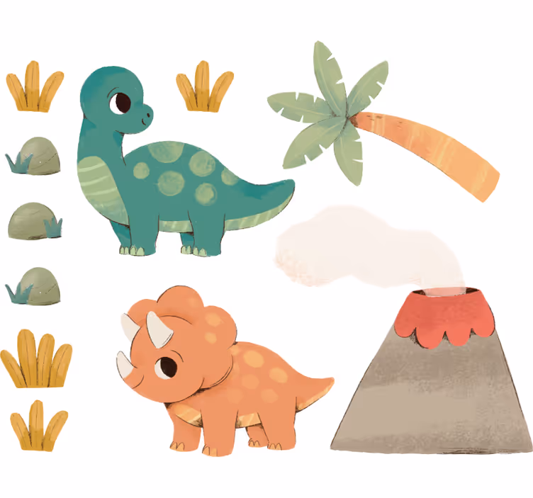 Children room roller blind watercolor dinosaurs - TenStickers