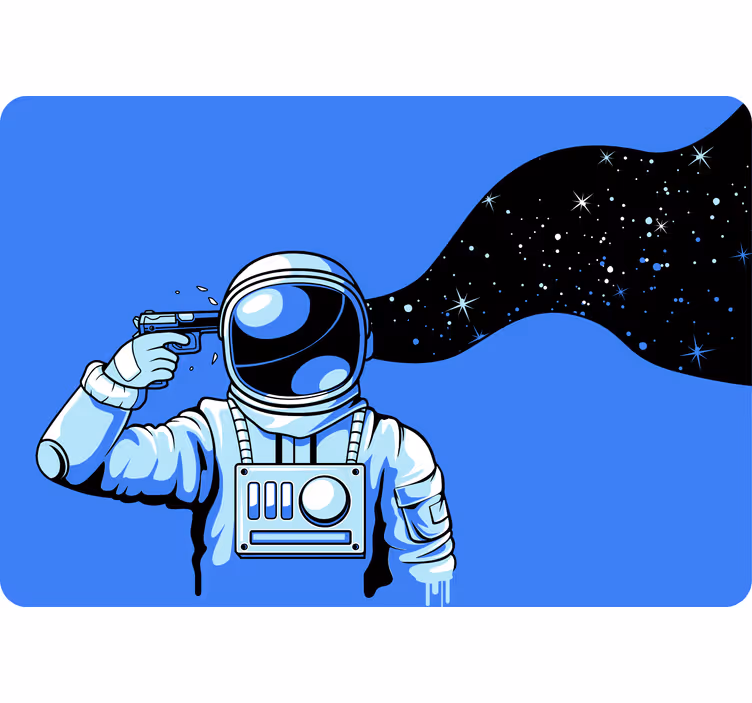 Children room roller blind astronaut pressure gun - TenStickers