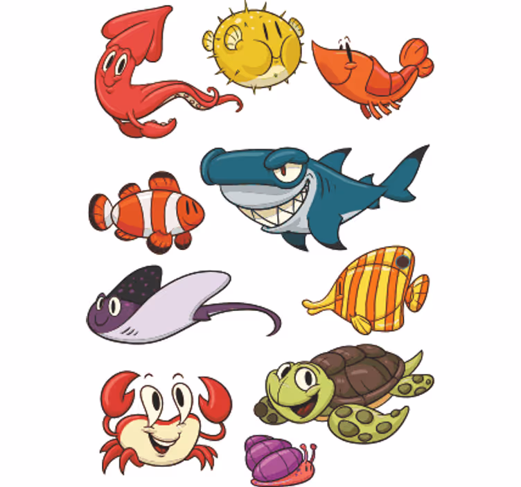 Children room roller blind colorful fish design - TenStickers