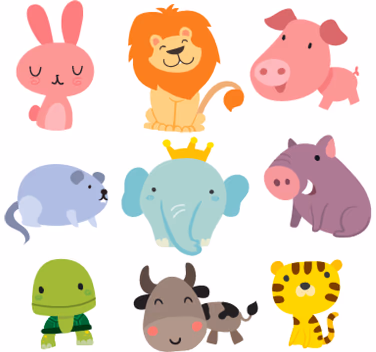 Children room roller blind animal stickers - TenStickers
