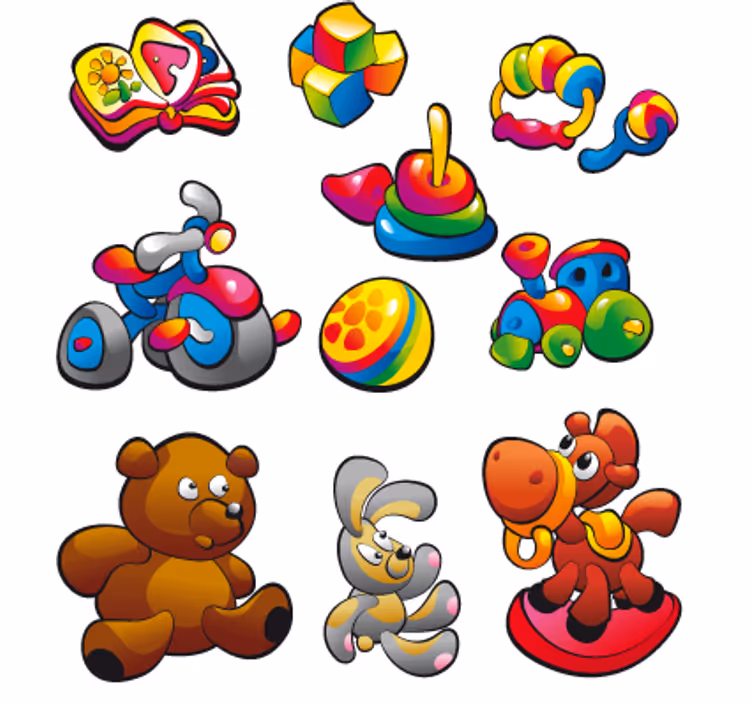 Children room roller blind toy collection stickers - TenStickers