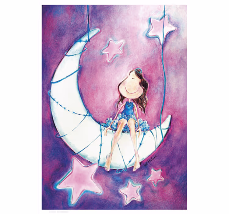 Children room roller blind moon child sticker - TenStickers
