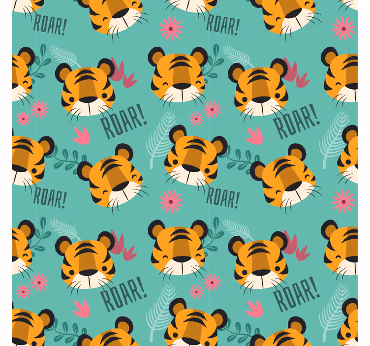 Children room roller blind tiger pattern - TenStickers