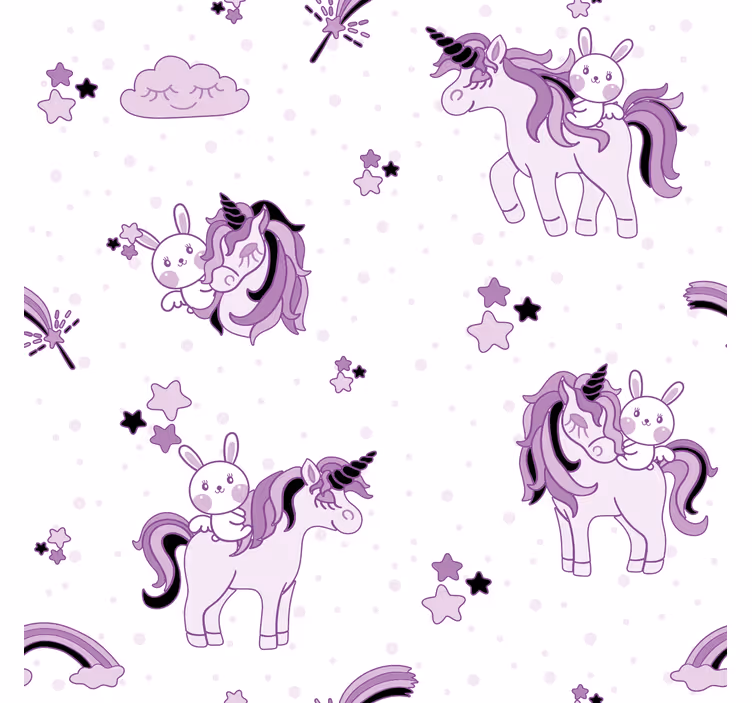 Children room roller blind unicorn and rabbit stars - TenStickers