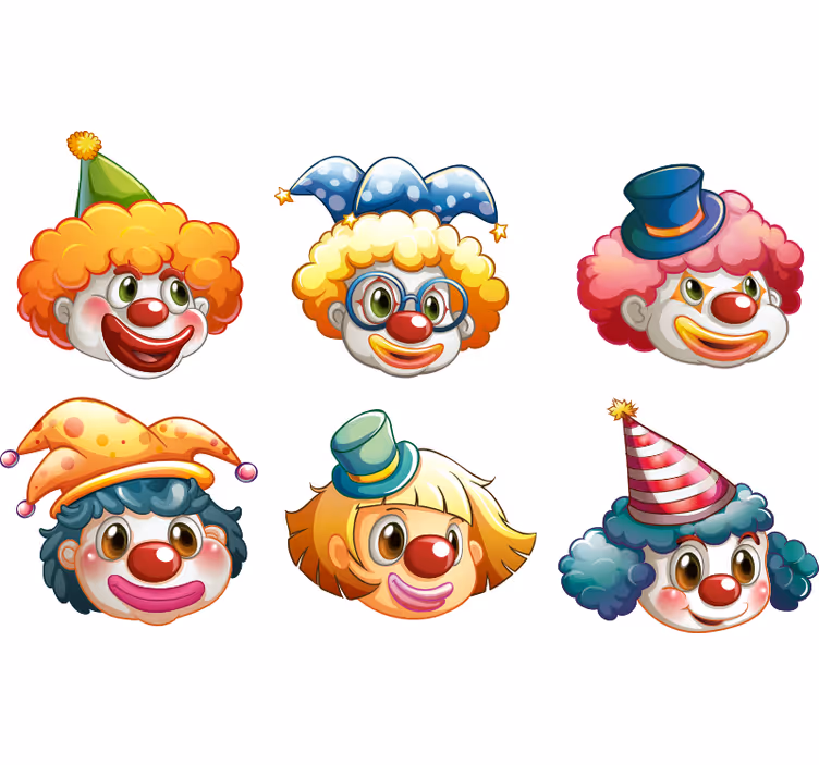 Children room roller blind colorful clown faces - TenStickers