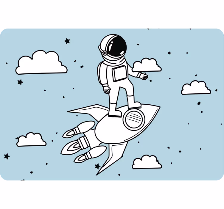 Children room roller blind rocket astronaut stars - TenStickers
