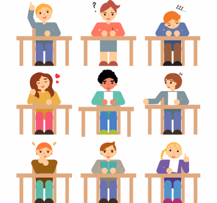 Children room roller blind student desk sticker collection - TenStickers