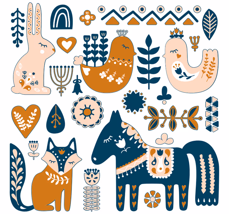 Children room roller blind with forest animals design - TenStickers