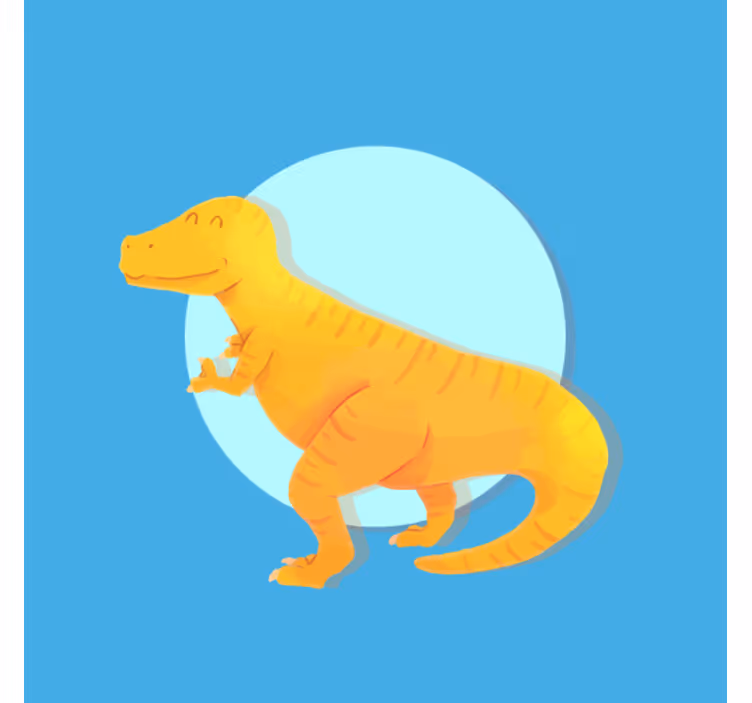 Children room roller blind nordic yellow t-rex - TenStickers