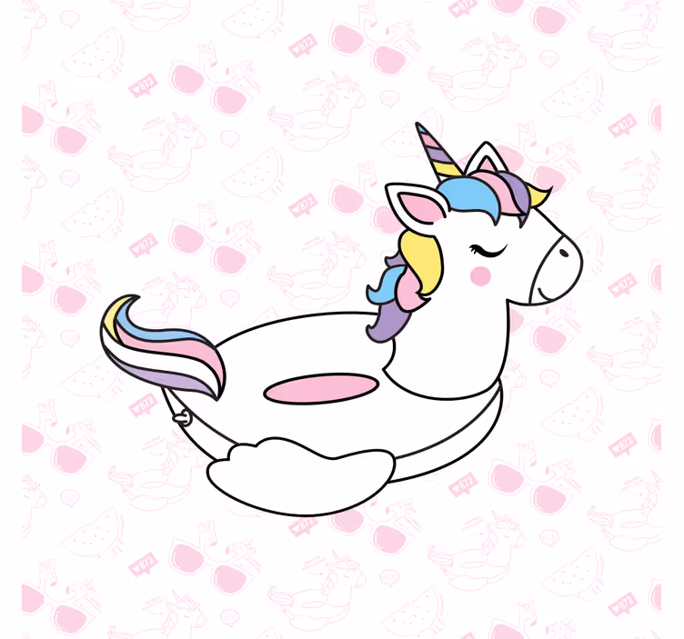 Children room roller blind with unicorn and flamingos - TenStickers