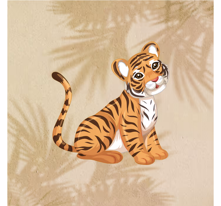 Children room roller blind baby tiger portrait 3 - TenStickers