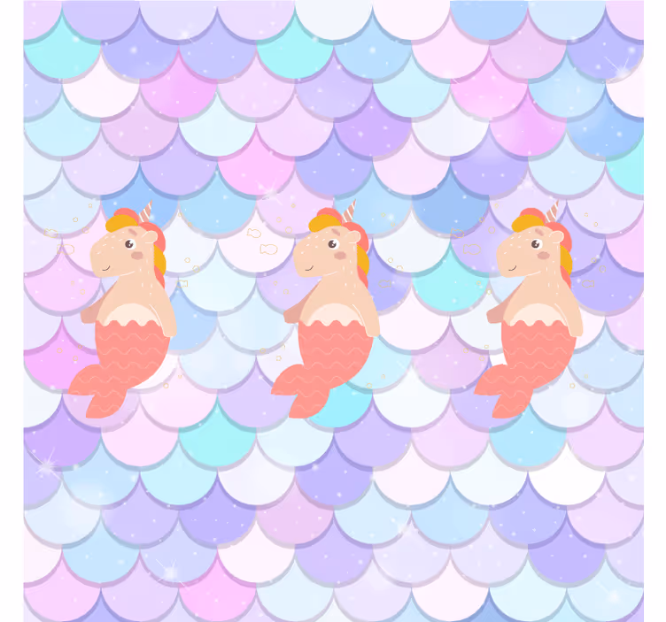 Children room roller blind unicorn mermaids fish scales - TenStickers
