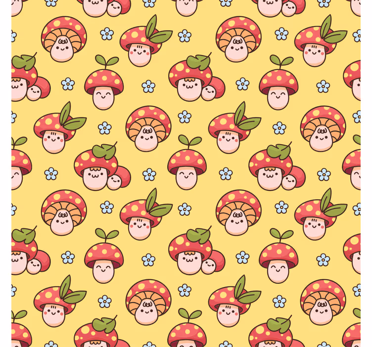 Children room roller blind with cute laughing mushrooms - TenStickers