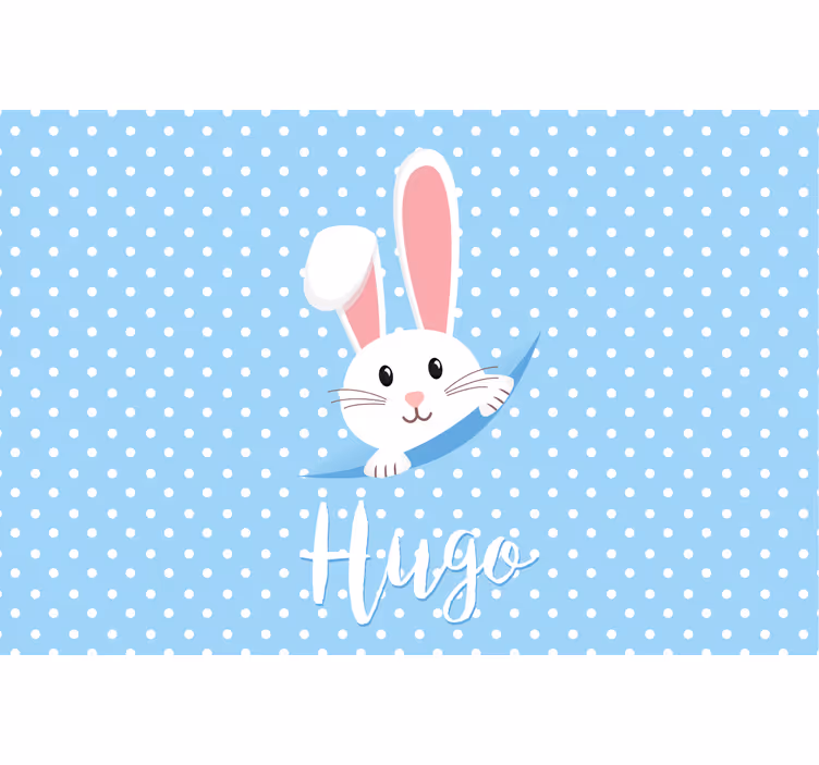 Children room roller blind cute bunny for boy named - TenStickers