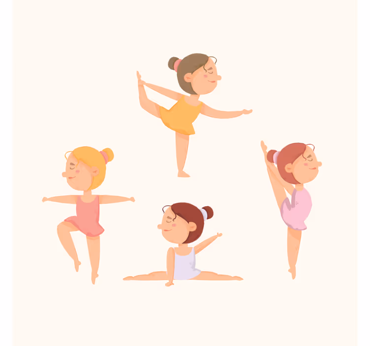 Children room roller blind ballerinas in stretching - TenStickers