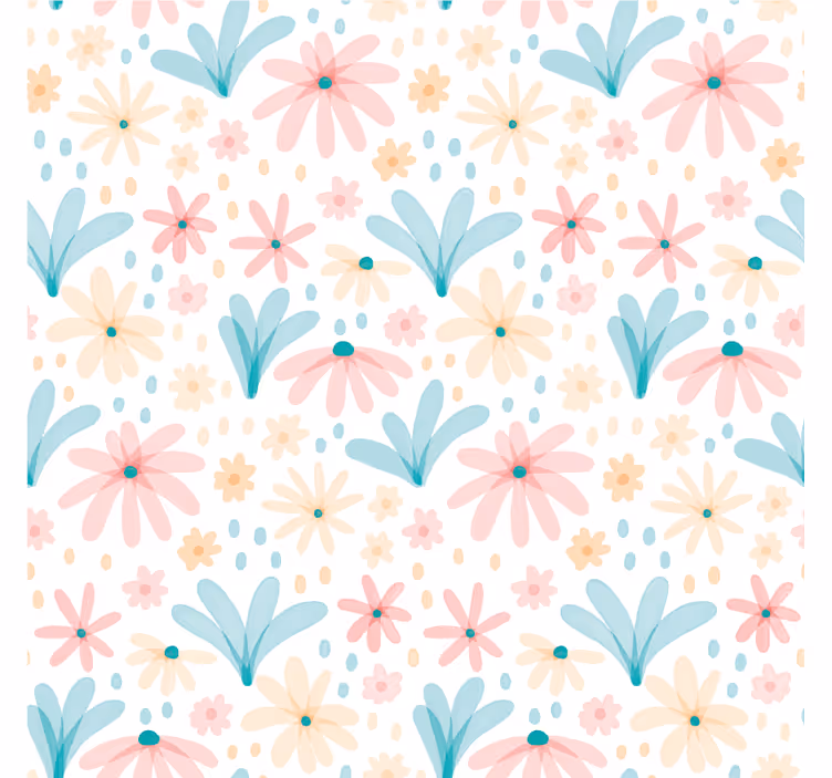 Children room roller blind with pastel flower pattern - TenStickers