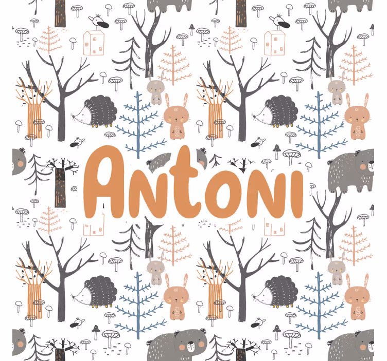 Children room roller blind scandinavian animal forest - TenStickers
