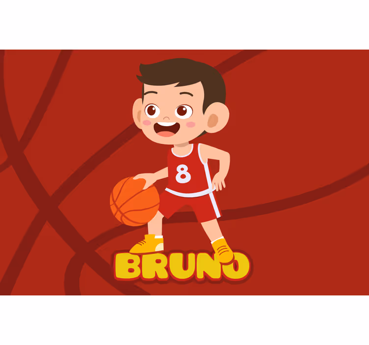 Children room roller blind kid basketball player name - TenStickers