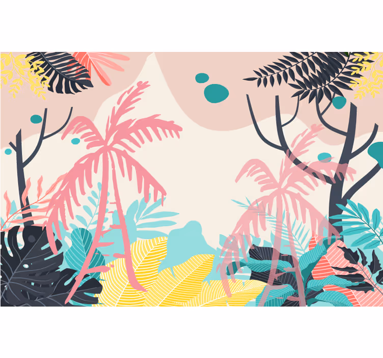 Children room roller blind boho palm trees - TenStickers