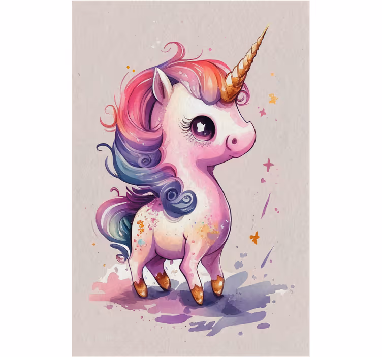 Children room roller blind watercolor unicorn - TenStickers