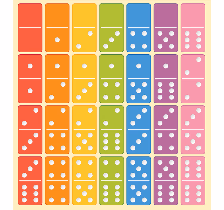 Children room roller blind with dominoes design - TenStickers