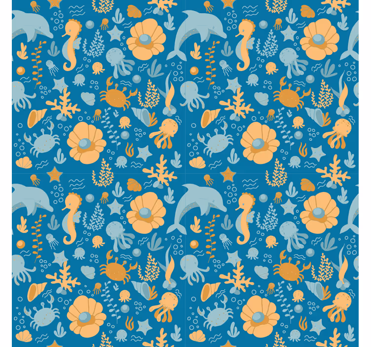 Children room roller blind sea cartoon design - TenStickers