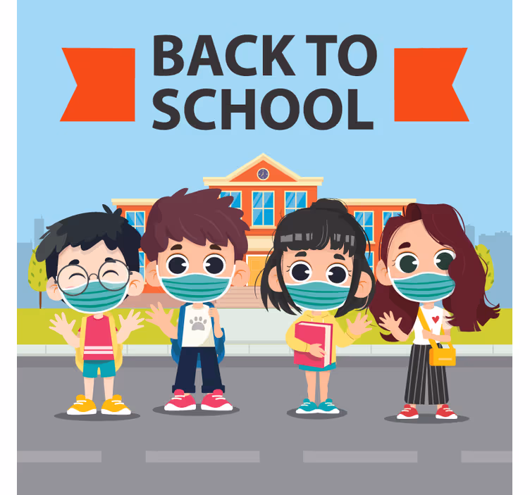 Children room roller blind with charming school design - TenStickers
