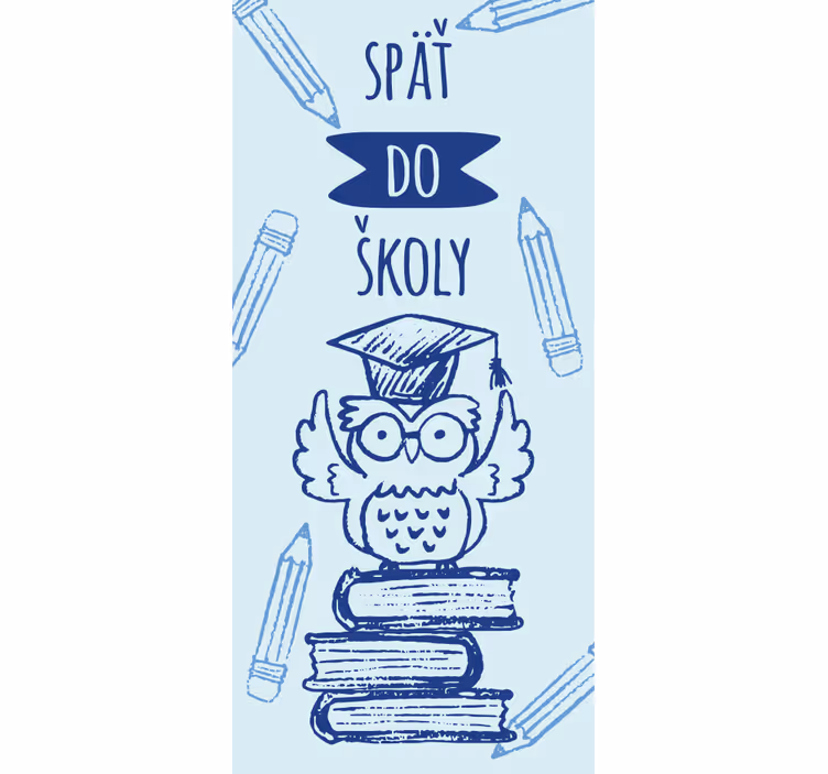Children room roller blind back to school with owl - TenStickers