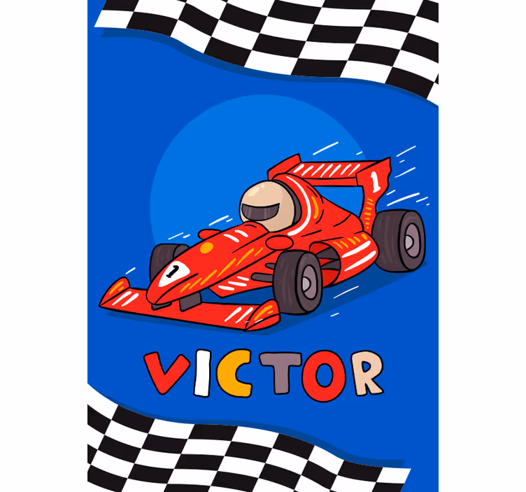 Children room roller blind formula 1 theme - TenStickers