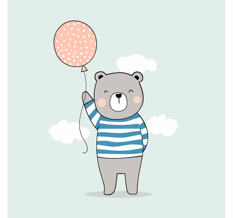 Children room roller blind baby bear with balloon - TenStickers